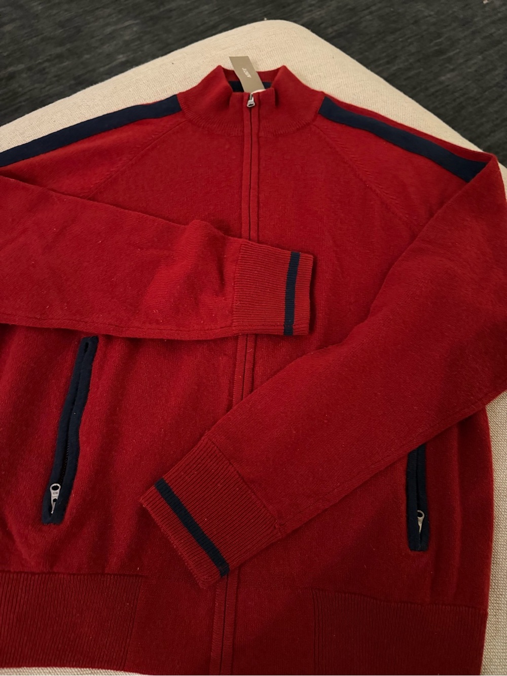J CREW SIZE SMALL Cashmere full-zip track jacket CM708 $298 - Picture 4 of 6